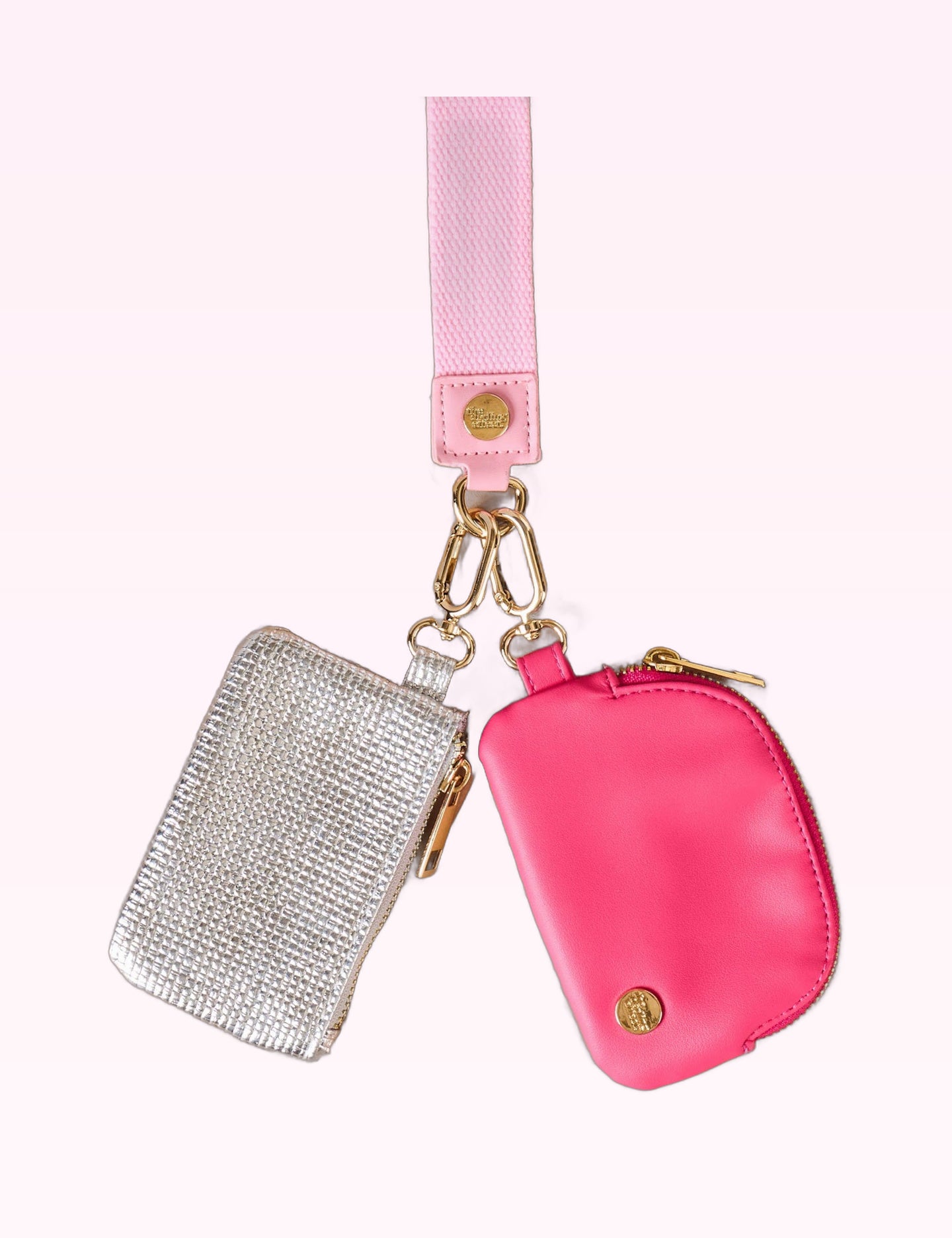 Ninety Nine Boutique super-pale pink accessory product photo: Dynamic Duo Pouch Luxe Wristlet-Kiss & Tell (October 1, 2026)