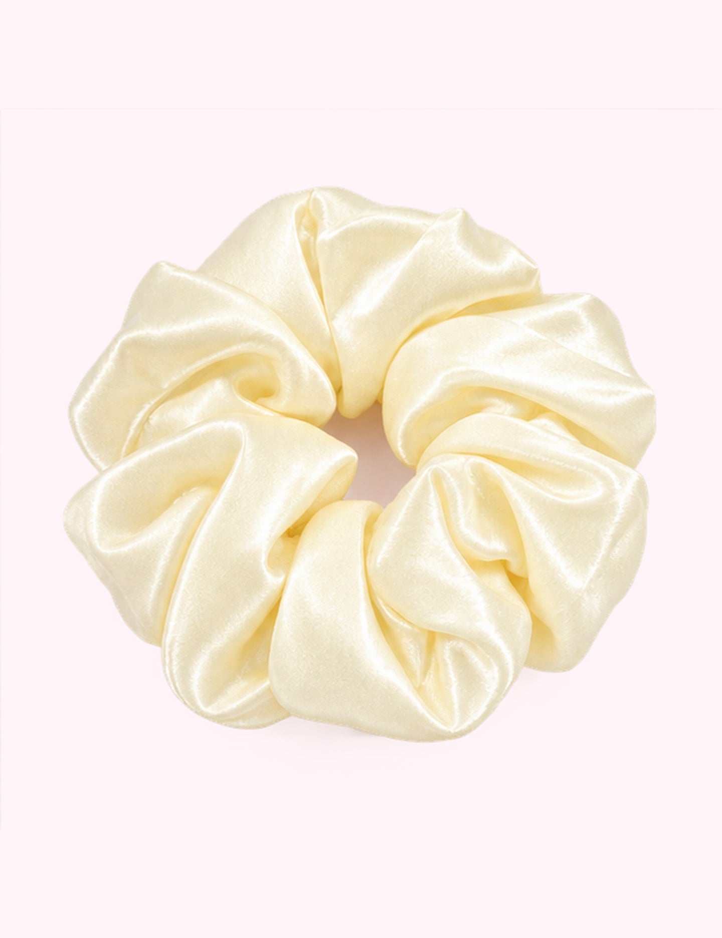 Ninety Nine Boutique super-pale pink accessory product photo: Cream Jumbo Sleep Silk Scrunchie (October 1, 2026)