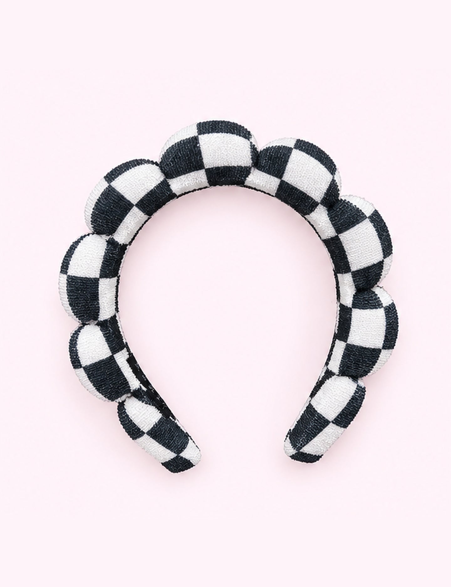 Ninety Nine Boutique super-pale pink accessory product photo: B&W Checkered GRWM Headband (October 1, 2026)