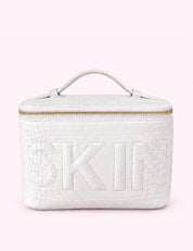 Ninety Nine Boutique super-pale pink accessory product photo: White Leather SKIN Cosmetic Bag (October 1, 2026)