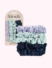 Ninety Nine Boutique super-pale pink accessory product photo: Ruched Satin Scrunchies 5pc Set - Garden Bouquet (October 2, 2026)