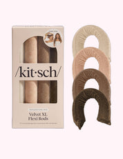 Ninety Nine Boutique super-pale pink accessory product photo: Velvet XL Flexi Rods 4pc Set - Eucalyptus (October 2, 2026)