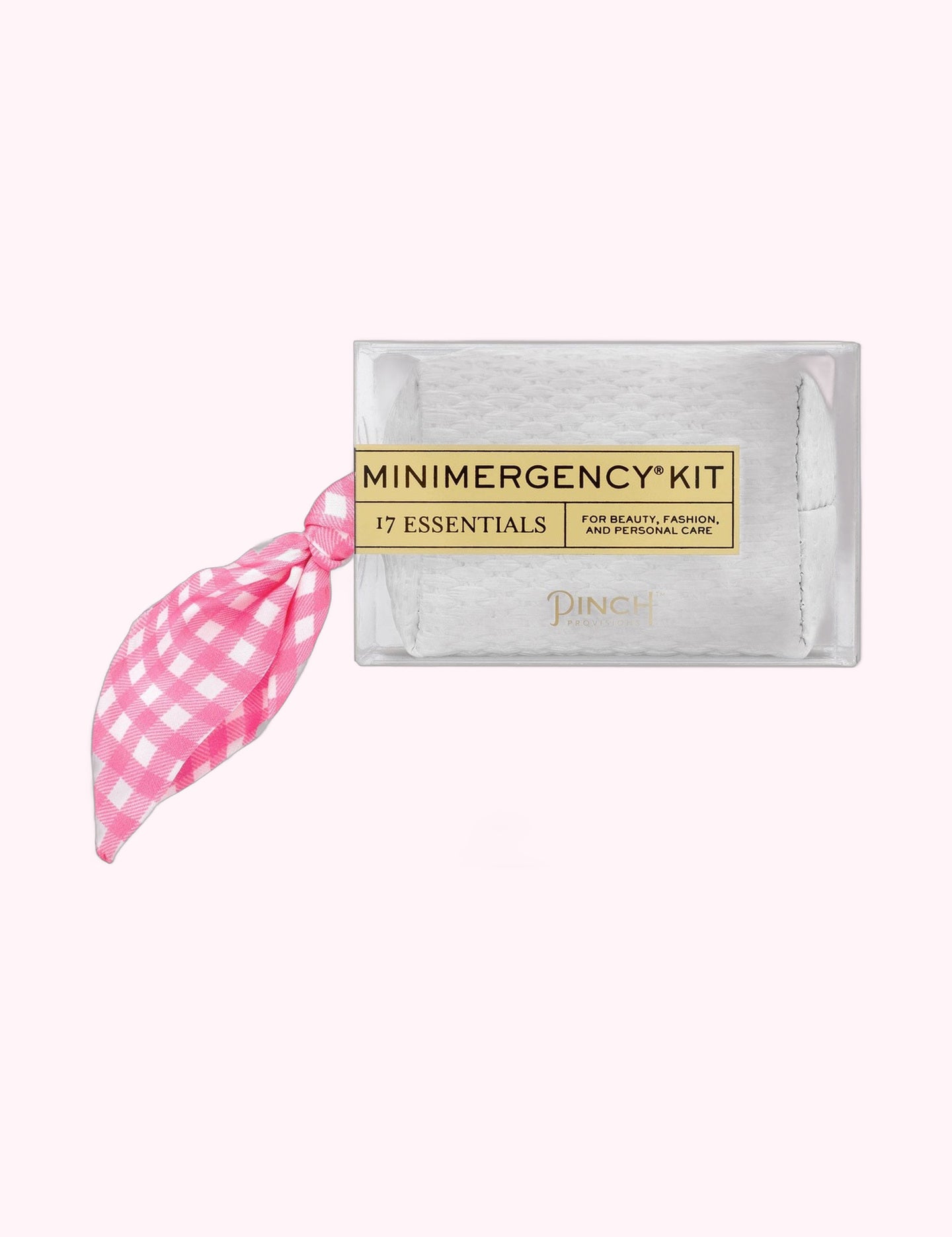 Ninety Nine Boutique super-pale pink accessory product photo: Gingham Scarf Minimergency Kit (October 2, 2026)