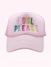 Ninety Nine Boutique super-pale pink accessory product photo: Pink Pool Please Trucker Hat (October 1, 2026)