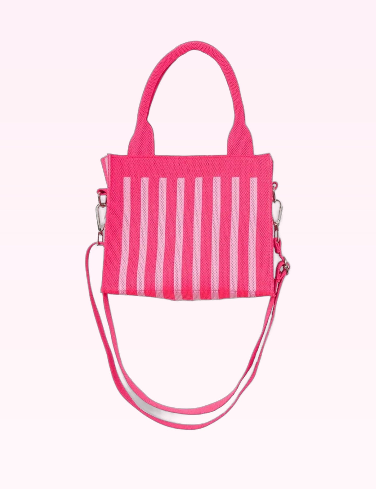 Ninety Nine Boutique super-pale pink accessory product photo: Hot Pink Striped Mini Tote Bag (October 1, 2026)