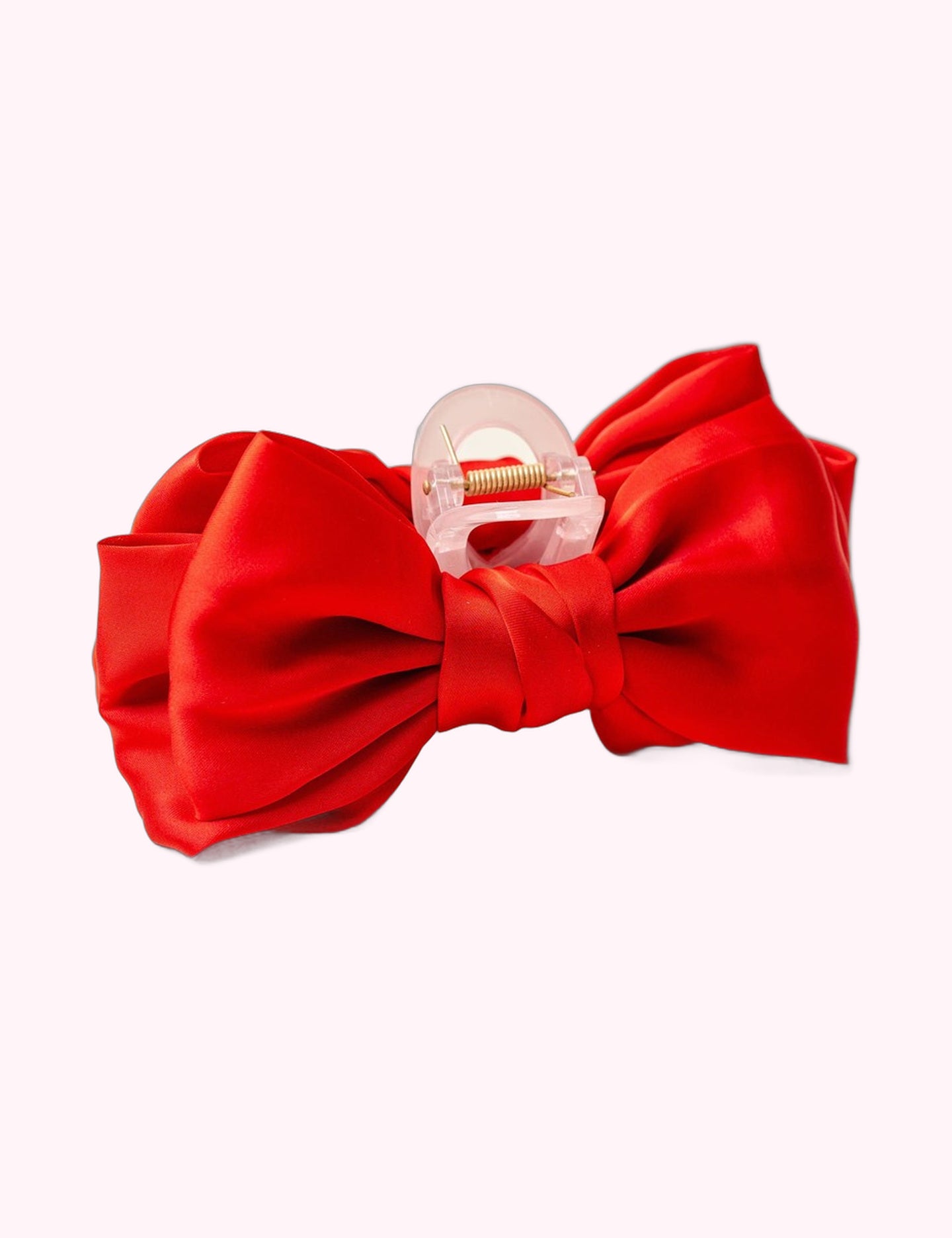 Ninety Nine Boutique super-pale pink accessory product photo: Satin Bow Claw Clip-Red (October 2, 2026)