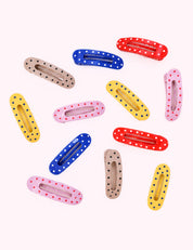 Ninety Nine Boutique super-pale pink accessory product photo: Polka Dot Mini Lay Down Claw Clip (October 1, 2026)