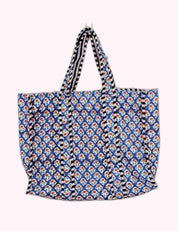 Ninety Nine Boutique super-pale pink accessory product photo: Blue Floral Reversible Quilted Tote Bag (October 2, 2026)
