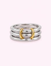 Ninety Nine Boutique super-pale pink accessory product photo: Silver Stainless Steel Stackable Plain Band Rings Linked (October 1, 2026)