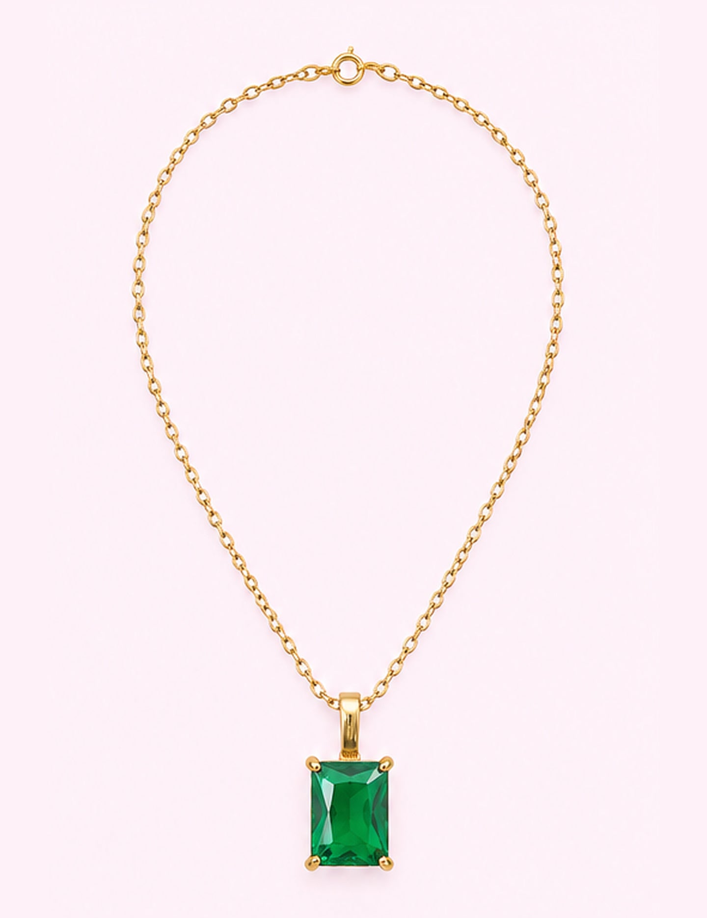 Ninety Nine Boutique super-pale pink accessory product photo: Emerald Glass 18K Stainless Steel Necklace (October 1, 2026)