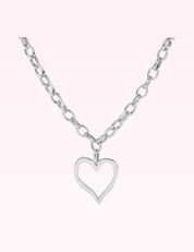 Ninety Nine Boutique super-pale pink accessory product photo: Silver 18K Stainless Steel Heart Necklace (October 1, 2026)