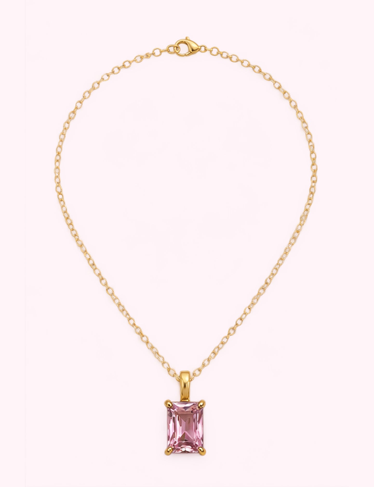 Ninety Nine Boutique super-pale pink accessory product photo: Rose Glass 18K Stainless Steel Necklace (October 1, 2026)