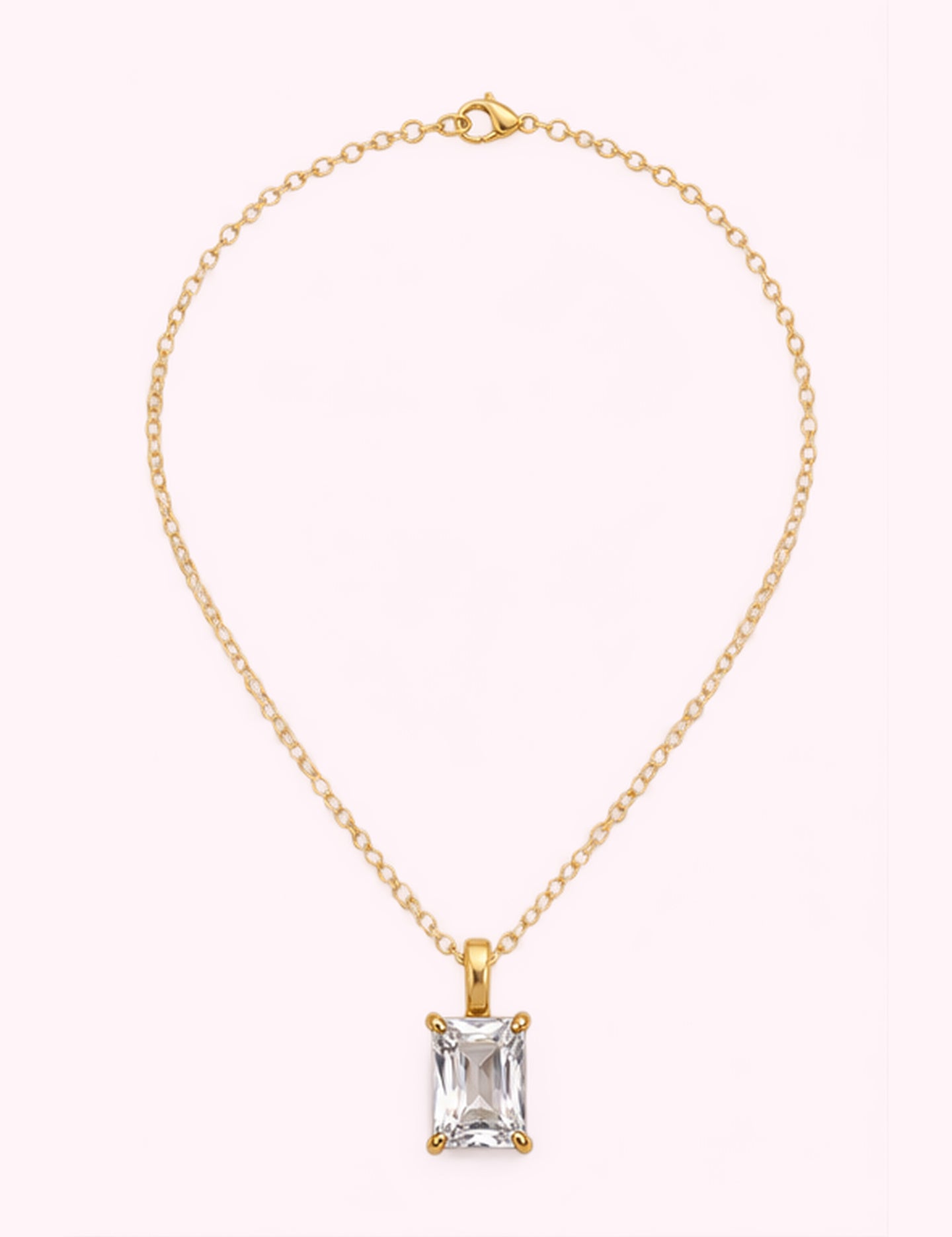 Ninety Nine Boutique super-pale pink accessory product photo: Crystal Clear Glass 18K Stainless Steel Necklace (October 1, 2026)