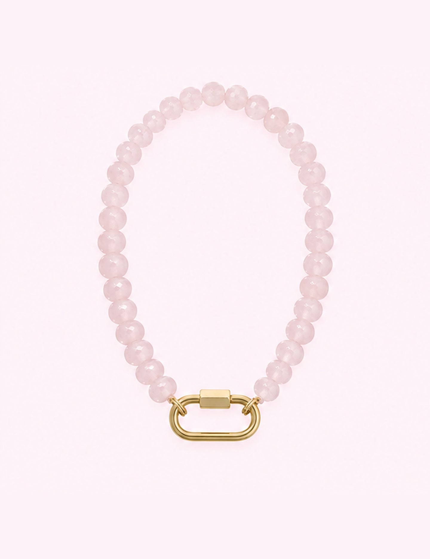 Ninety Nine Boutique super-pale pink accessory product photo: Stainless Steel Pink Chunky Glass Bead Necklace (October 1, 2026)