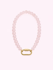 Ninety Nine Boutique super-pale pink accessory product photo: Stainless Steel Pink Chunky Glass Bead Necklace (October 1, 2026)