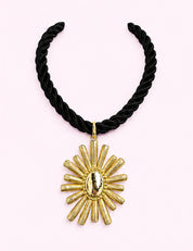 Ninety Nine Boutique super-pale pink accessory product photo: Black Flower Rope Necklace (October 1, 2026)
