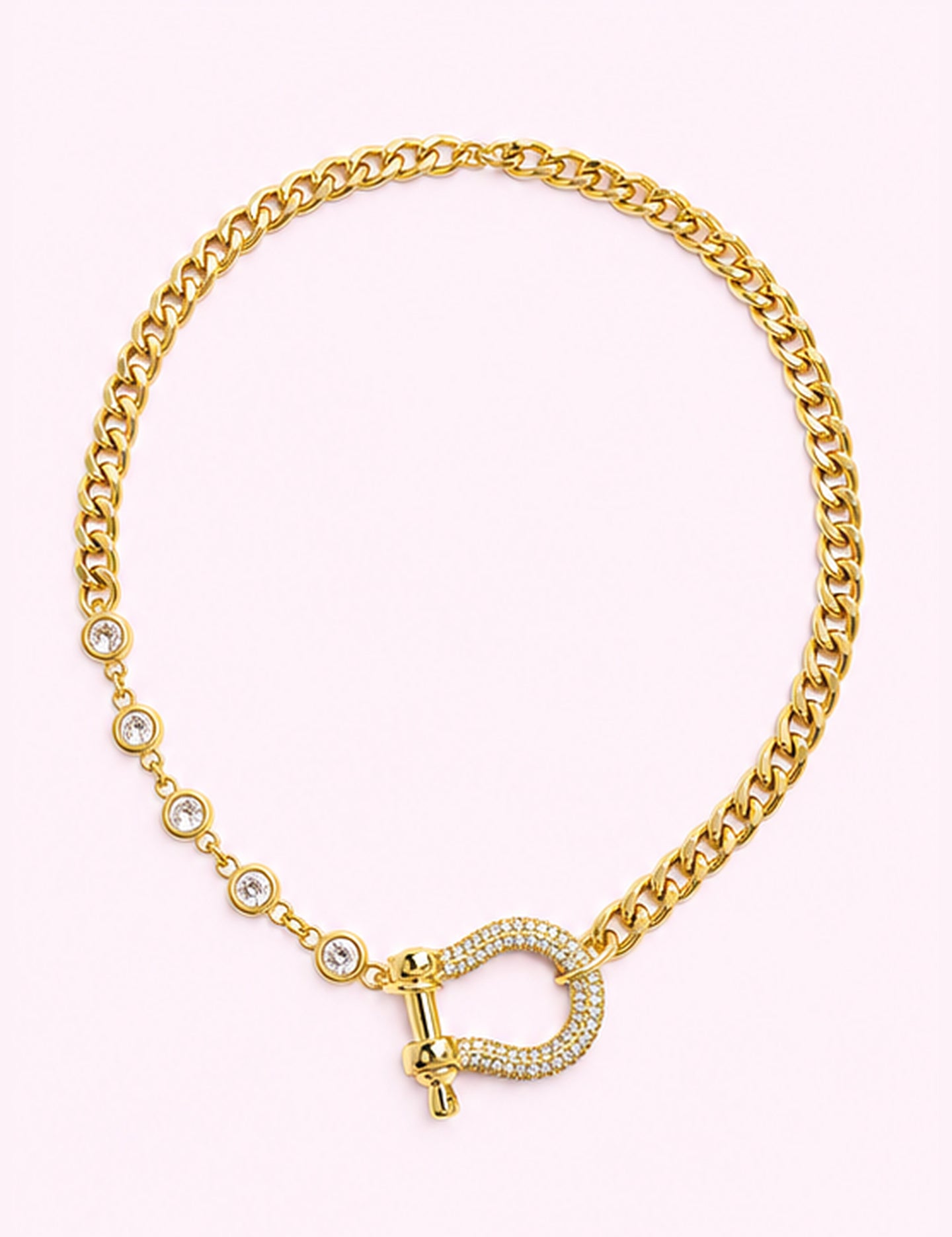 Ninety Nine Boutique super-pale pink accessory product photo: Gold Gigi Necklace (October 1, 2026)