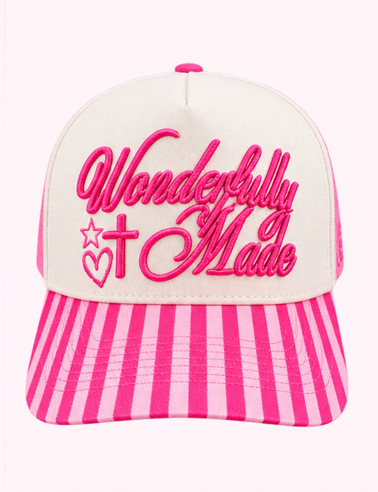 Ninety Nine Boutique super-pale pink accessory product photo: Hot Pink Wonderfully Made trucker hat (October 1, 2026)