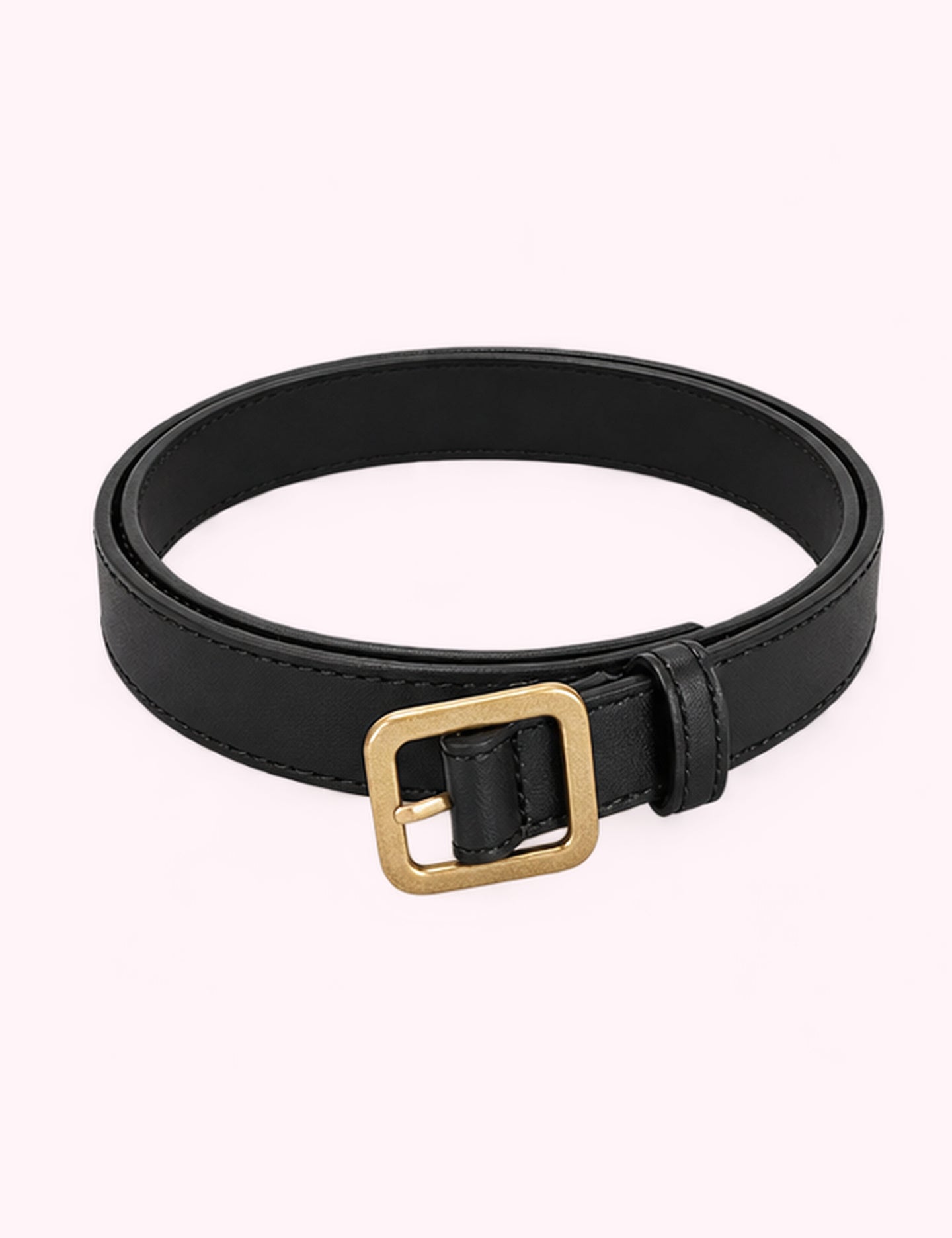 Ninety Nine Boutique super-pale pink accessory product photo: Black Square Buckle Belt (October 1, 2026)