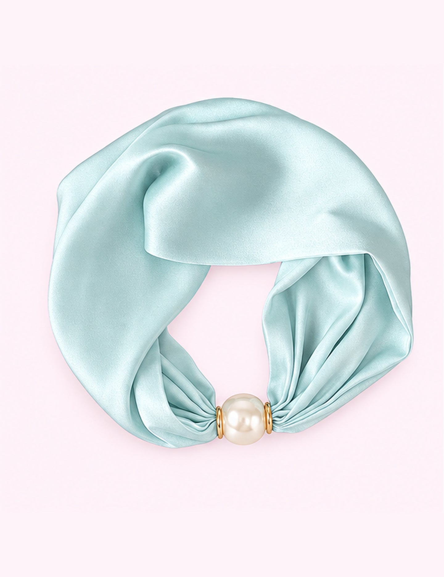 Ninety Nine Boutique super-pale pink accessory product photo: Blue Silky Scarf Necklace With Pearl (October 1, 2026)