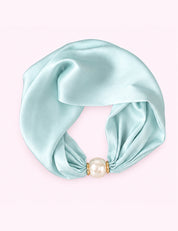 Ninety Nine Boutique super-pale pink accessory product photo: Blue Silky Scarf Necklace With Pearl (October 1, 2026)