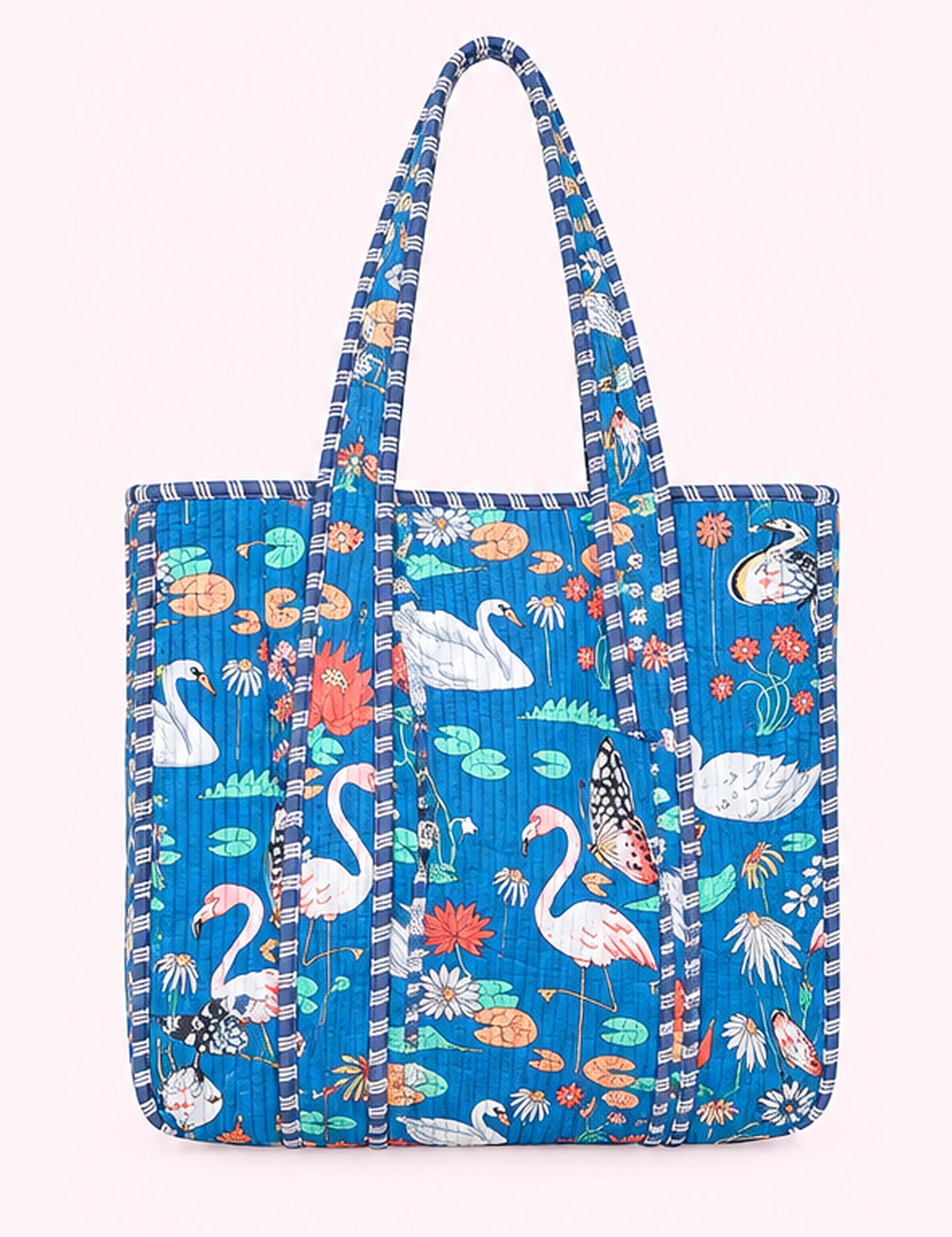 Ninety Nine Boutique super-pale pink accessory product photo: Blue Pond Quilted Tote Bag (October 1, 2026)