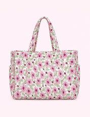 Ninety Nine Boutique super-pale pink accessory product photo: Pink Botanical Quilted Tote Bag (October 1, 2026)