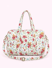 Ninety Nine Boutique super-pale pink accessory product photo: White Quilted Weekender Tote Bag (October 1, 2026; complete bag and straps)