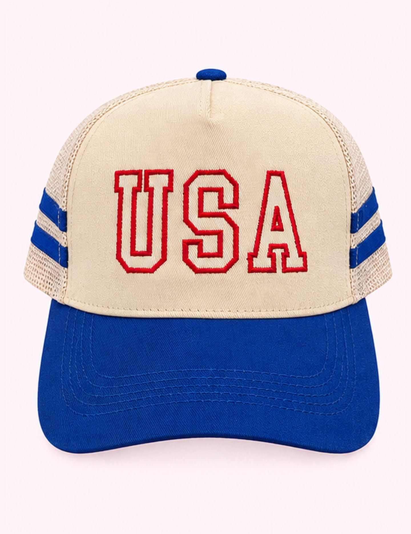 Ninety Nine Boutique super-pale pink accessory product photo: Blue USA Hat (October 1, 2026)