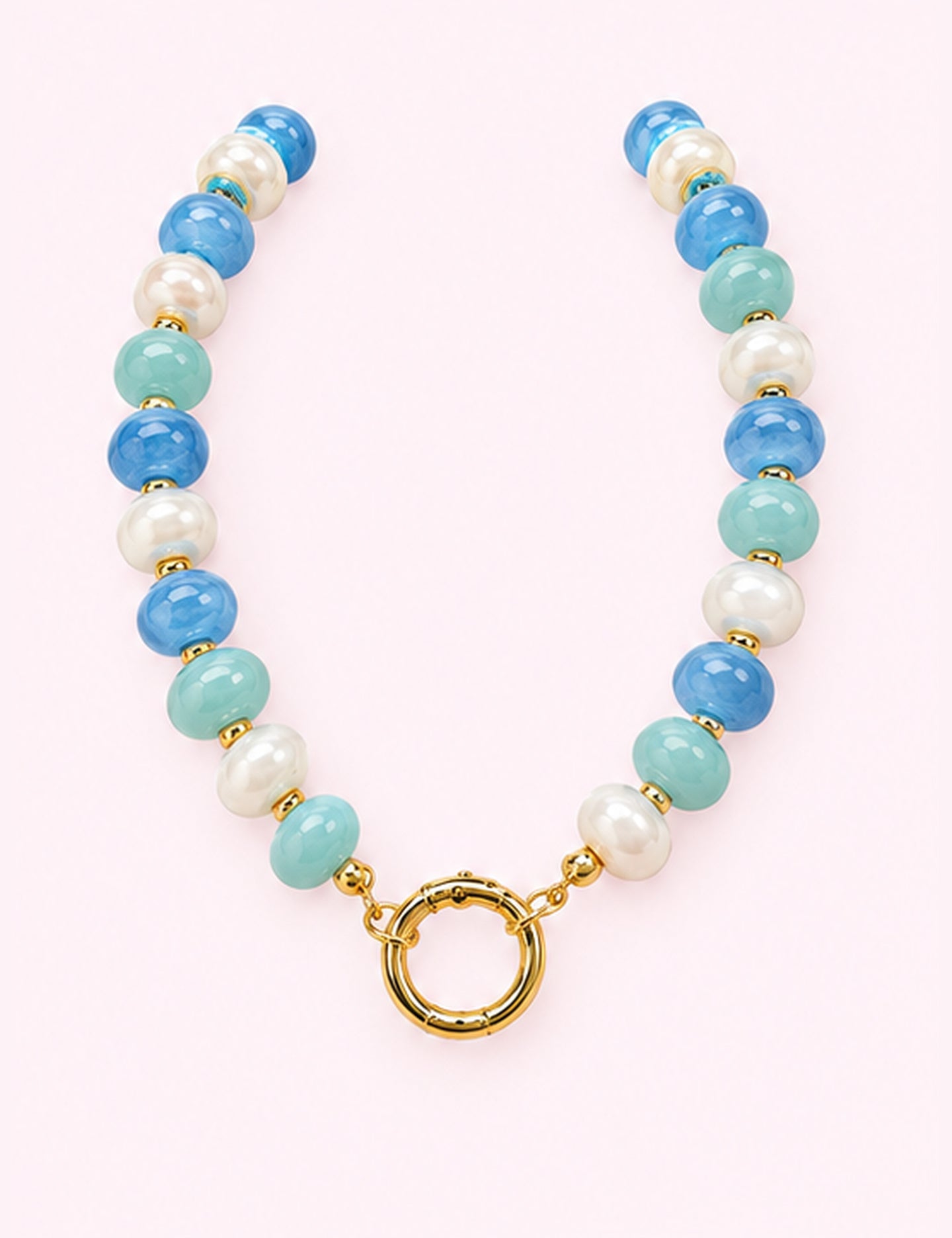 Ninety Nine Boutique super-pale pink accessory product photo: Blue Stone Charm Necklace (October 1, 2026)