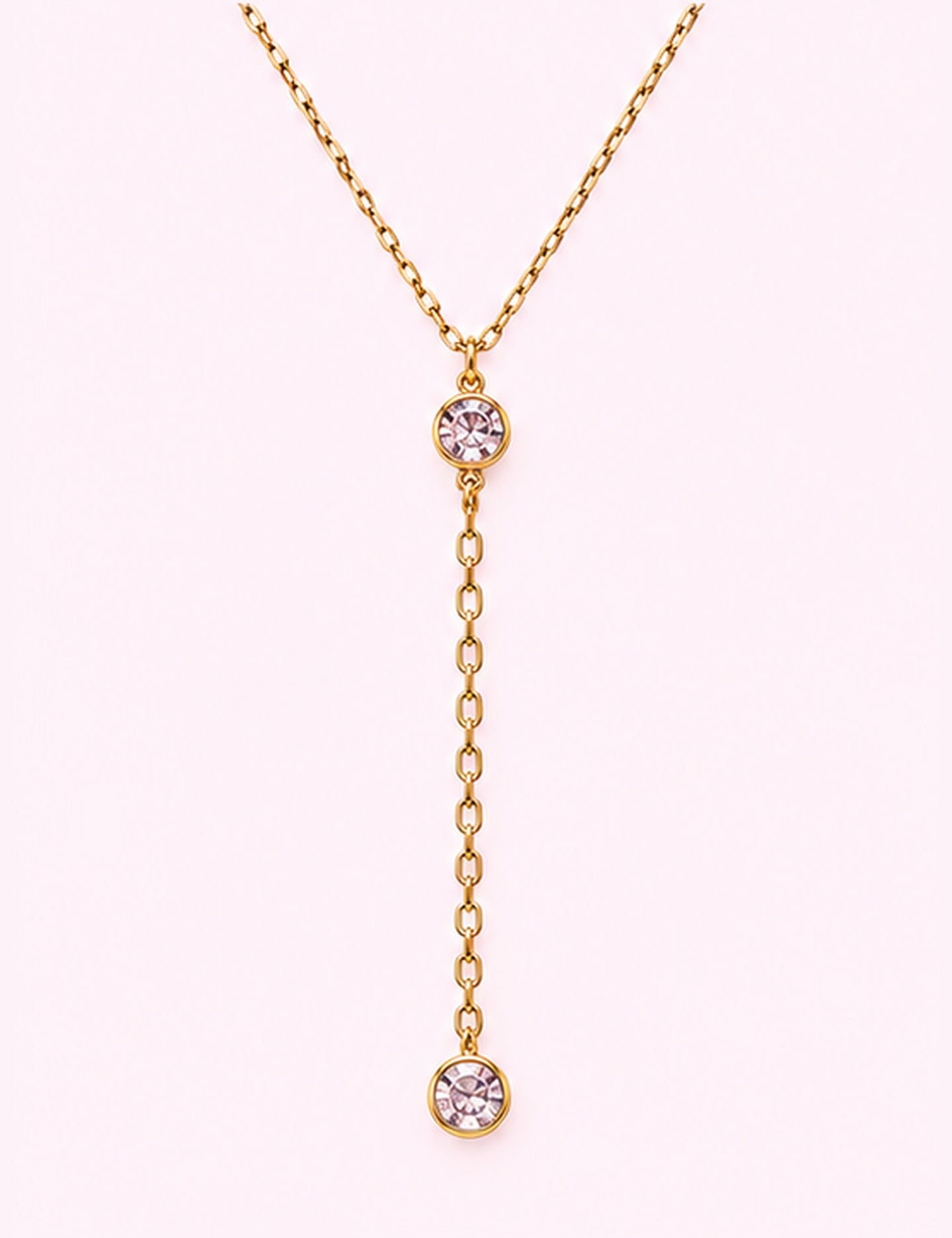 Ninety Nine Boutique super-pale pink accessory product photo: Gold Y-Drop Necklace (October 1, 2026)