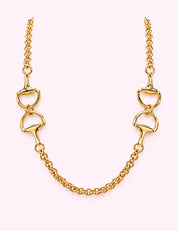 Ninety Nine Boutique super-pale pink accessory product photo: Gold Horsebit Chained Necklace (October 1, 2026)