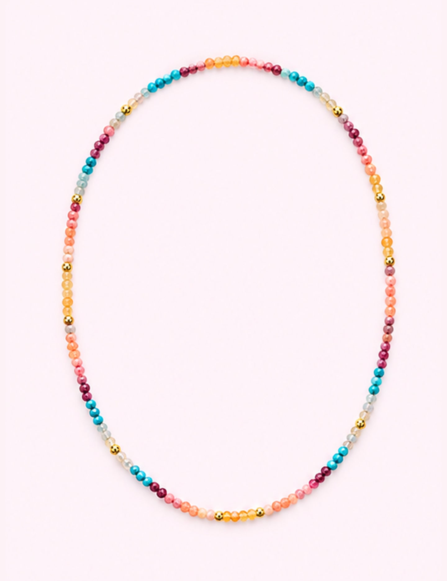 Ninety Nine Boutique super-pale pink accessory product photo: Multi Color Beaded Necklace (October 1, 2026)