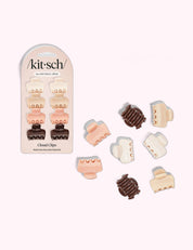 Ninety Nine Boutique super-pale pink accessory product photo: Recycled Plastic Mini Cloud Claw Clips 8pc Set - Rosewood (October 2, 2026)