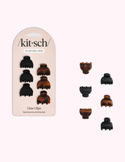Ninety Nine Boutique super-pale pink accessory product photo: Recycled Plastic X-Small Claw Clips 6pc - Black & Tort (October 2, 2026)