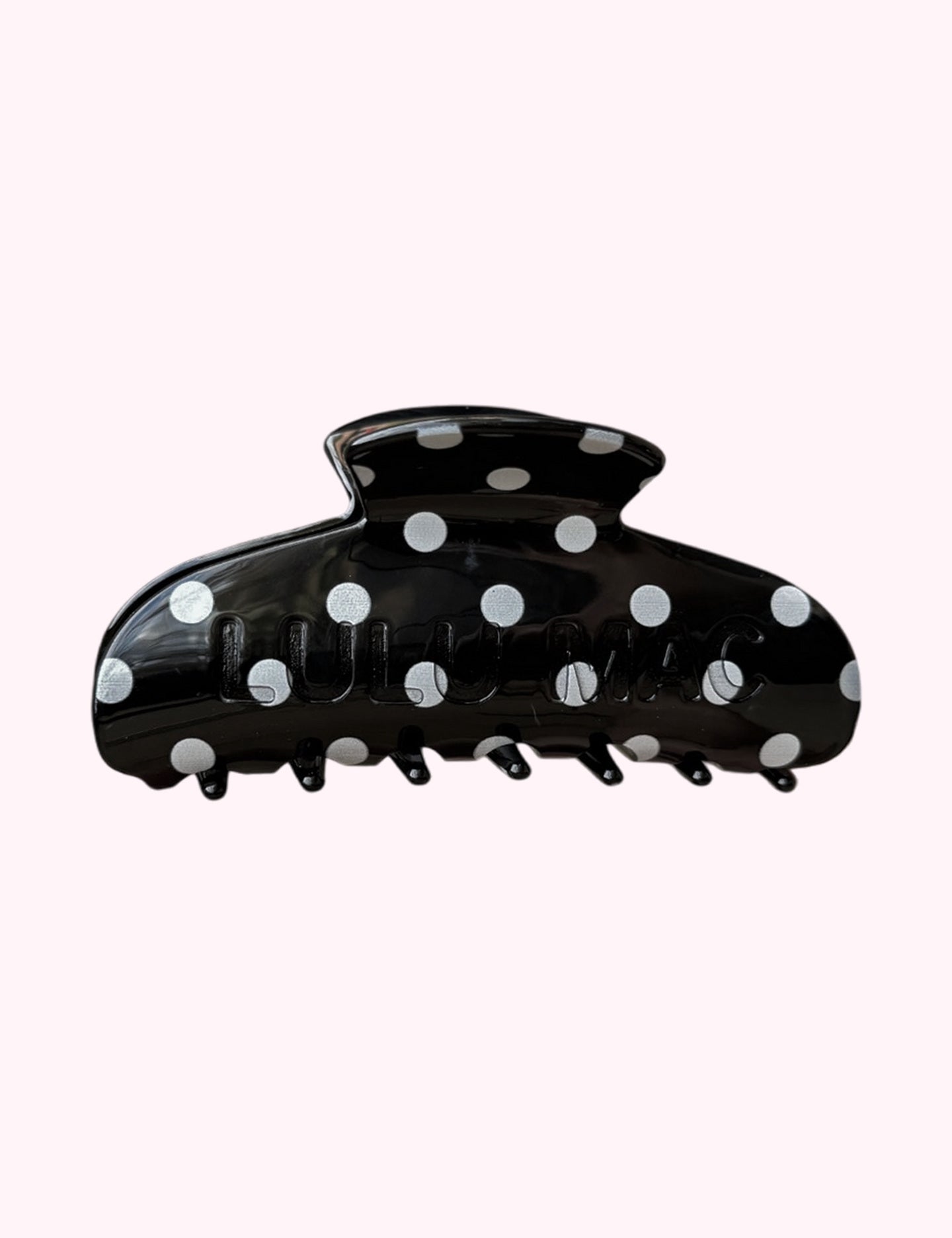 Ninety Nine Boutique super-pale pink accessory product photo: Black & White Dot Hair Clip Lulu Mac (October 2, 2026)