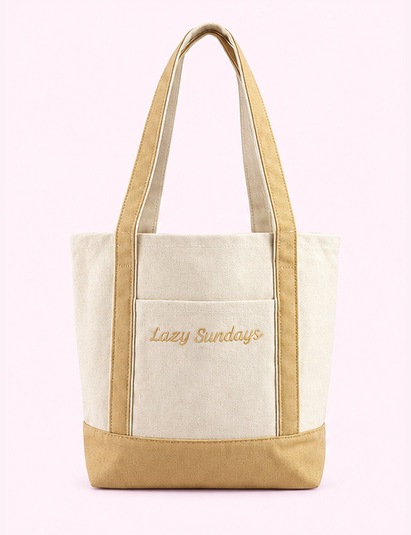 Ninety Nine Boutique super-pale pink accessory product photo: Lazy Sundays Embroidered Tote Bag (October 1, 2026)