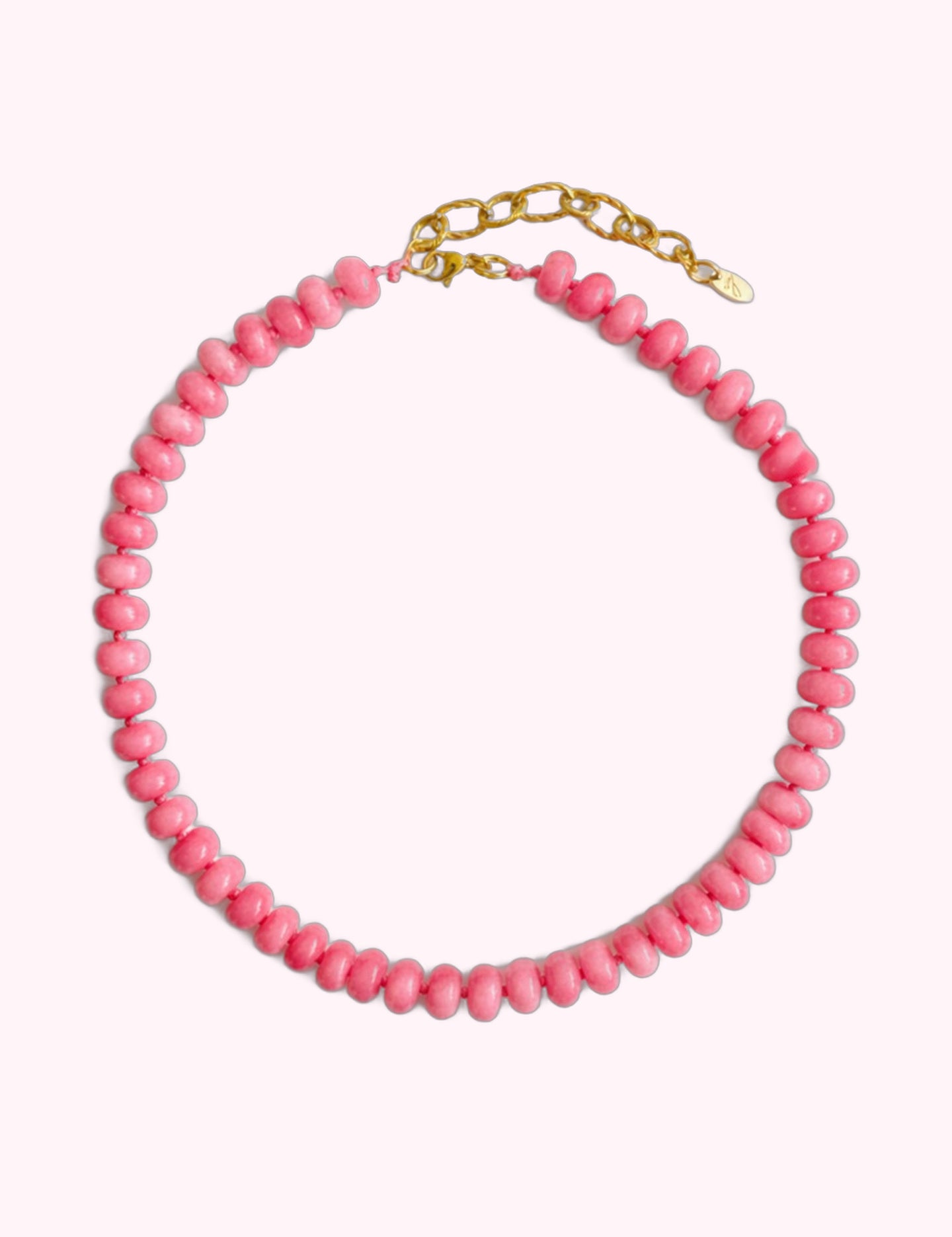Ninety Nine Boutique super-pale pink accessory product photo: Pink Refined Stone Bead Necklace (October 2, 2026)