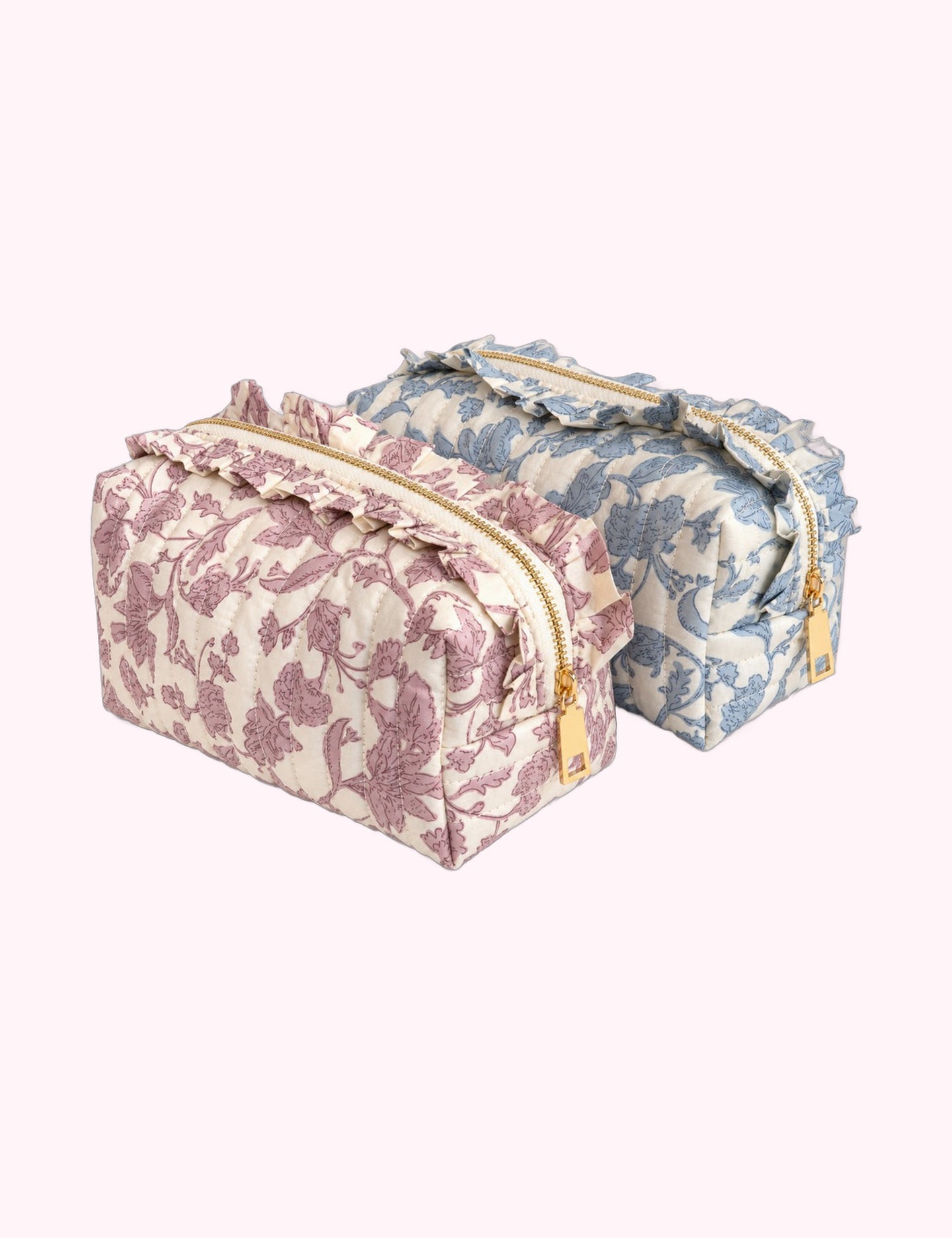 Ninety Nine Boutique super-pale pink accessory product photo: French Toile Ruffle Cosmetic Case (October 2, 2026)