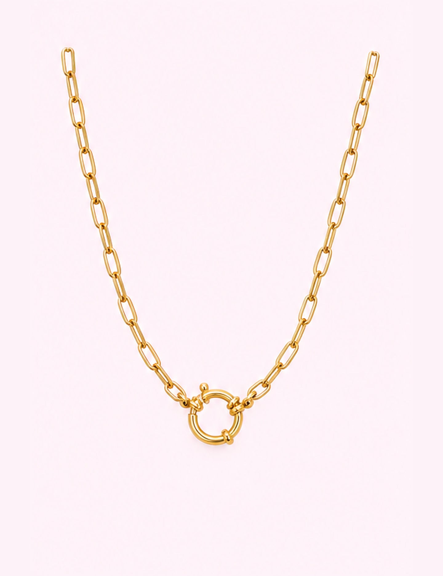 Ninety Nine Boutique super-pale pink accessory product photo: 18k Stainless Steel Circle Necklace (October 1, 2026)