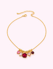 Ninety Nine Boutique super-pale pink accessory product photo: Multicolor Crystal Cluster Charm Necklace (October 1, 2026)
