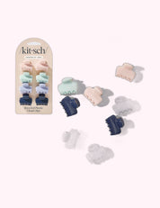 Ninety Nine Boutique super-pale pink accessory product photo: Recycled Plastic Mini Cloud Clips 8pc Set- Garden Bouquet (October 2, 2026)