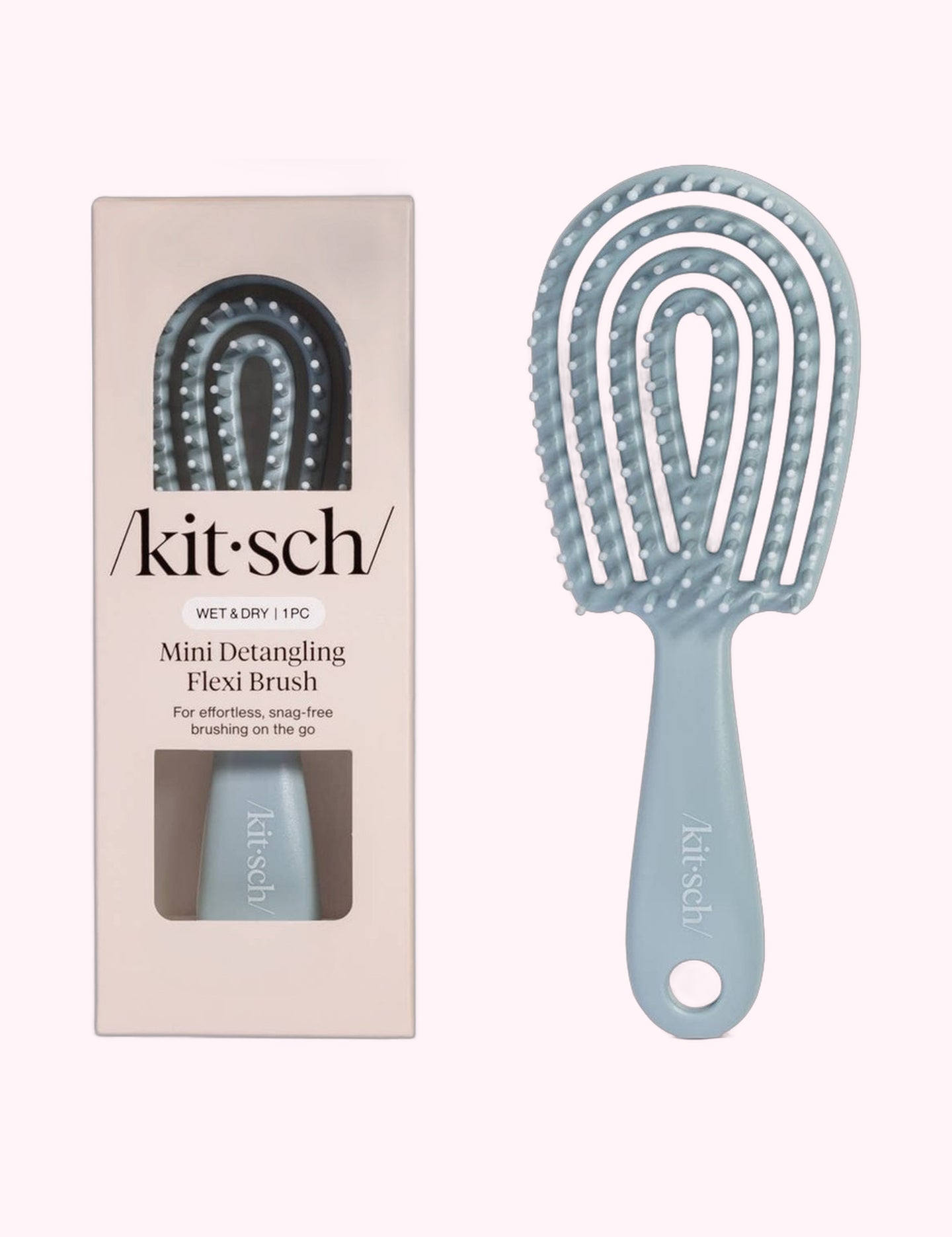 Ninety Nine Boutique super-pale pink accessory product photo: Mini Haze Blue Detangling Flexi Brush (October 2, 2026)