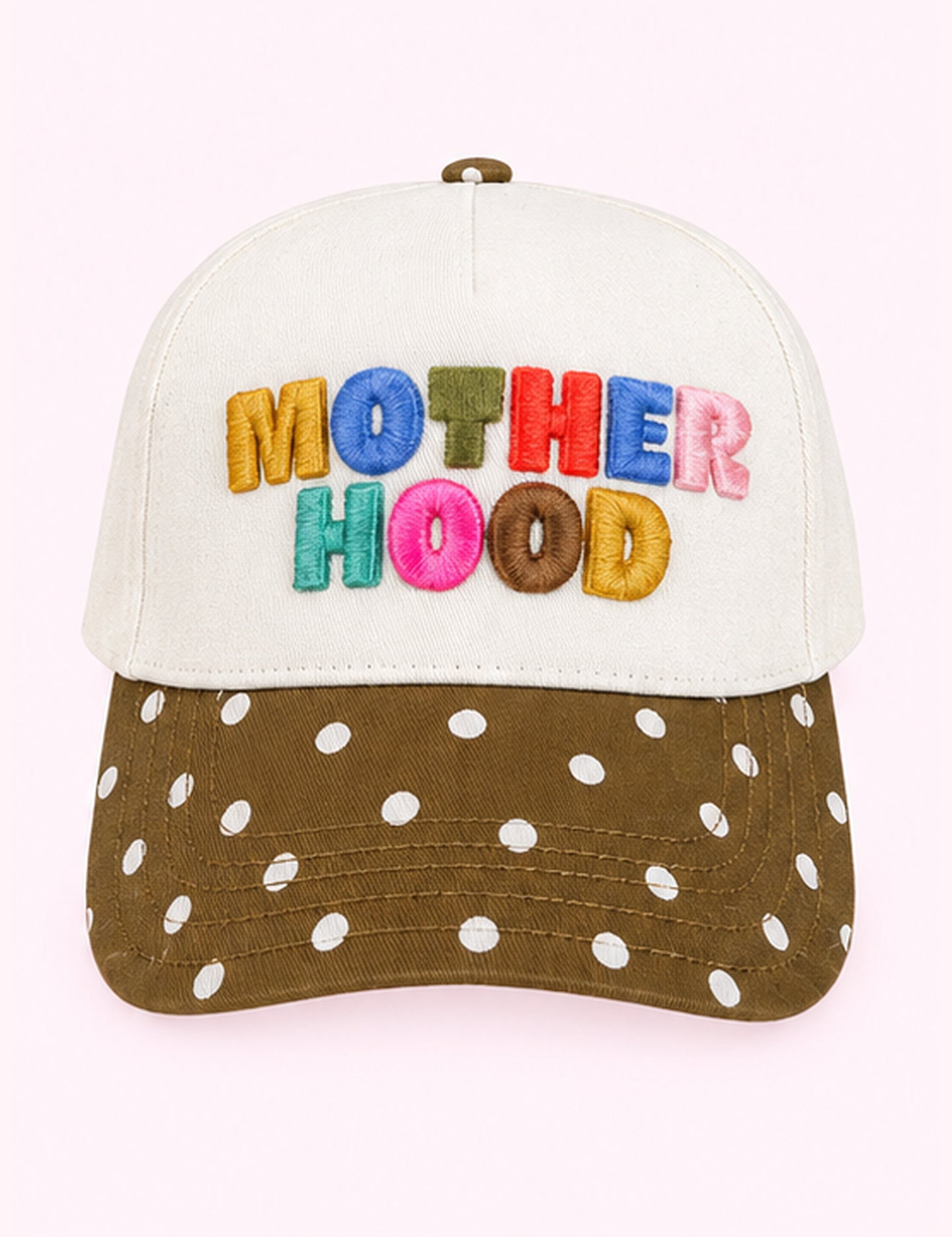 Ninety Nine Boutique super-pale pink accessory product photo: Motherhood Block Trucker Hat (October 1, 2026)