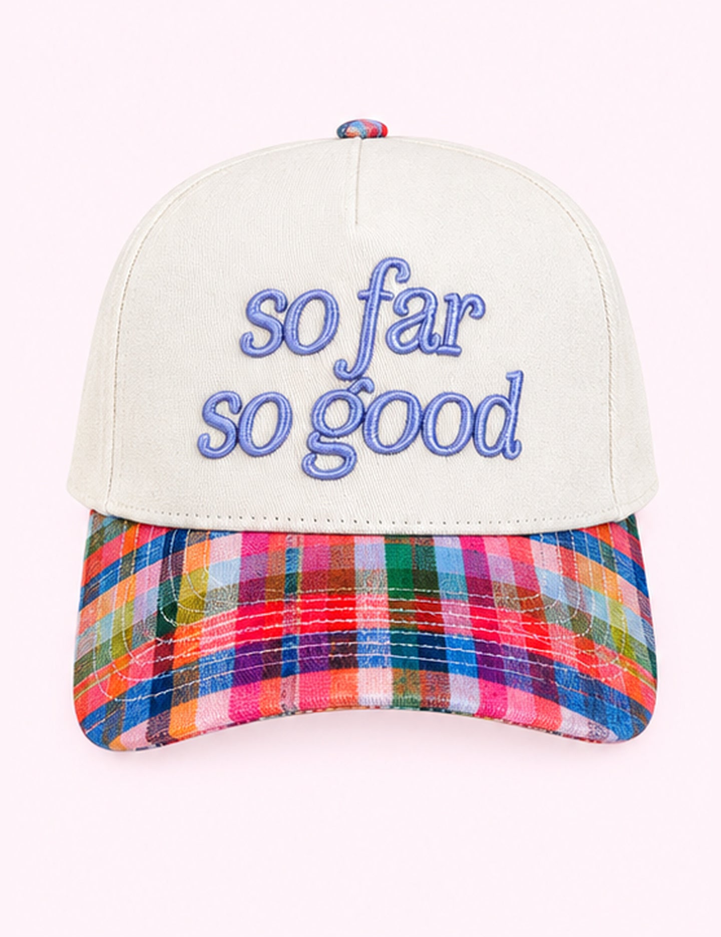 Ninety Nine Boutique super-pale pink accessory product photo: So Far So Good Trucker Hat (October 1, 2026)