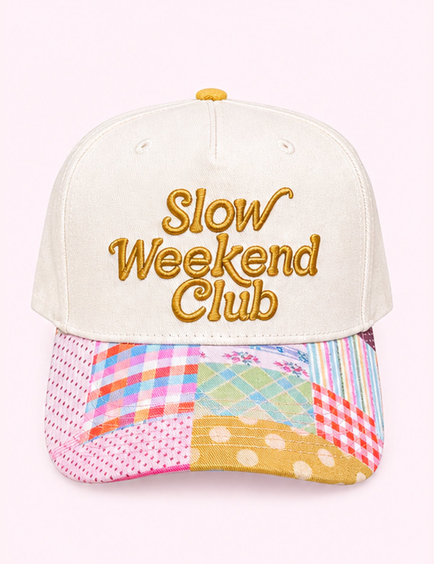 Ninety Nine Boutique super-pale pink accessory product photo: Slow Weekend Club Trucker Hat (October 1, 2026)