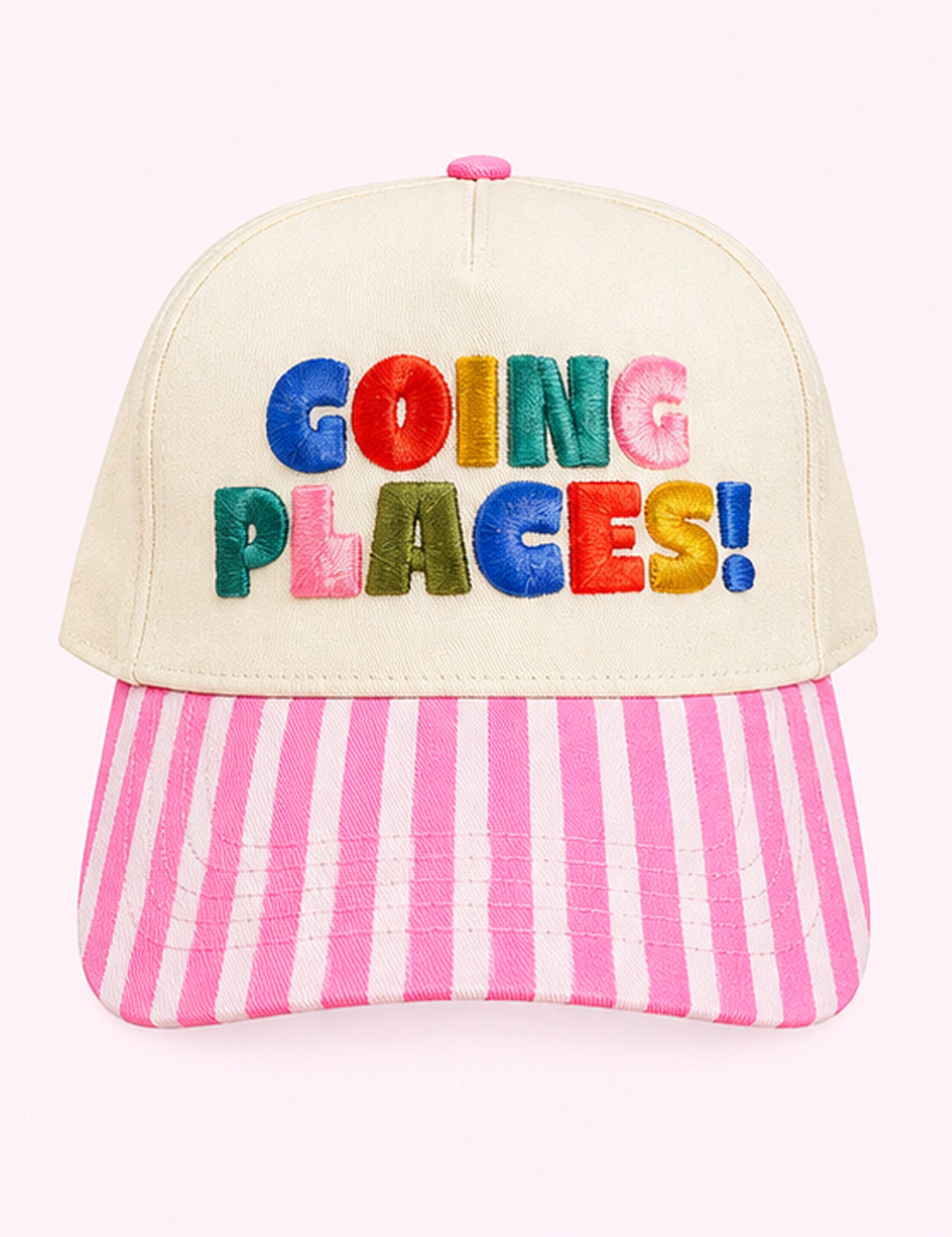 Ninety Nine Boutique super-pale pink accessory product photo: Going Places! Trucker Hat (October 1, 2026)