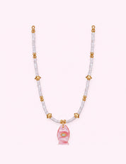 Ninety Nine Boutique super-pale pink accessory product photo: Pink Fish Necklace With Gem (October 1, 2026)