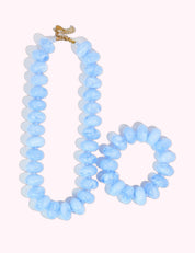 Ninety Nine Boutique super-pale pink accessory product photo: Light Blue Beaded Necklace & Bracelet Set (October 2, 2026)