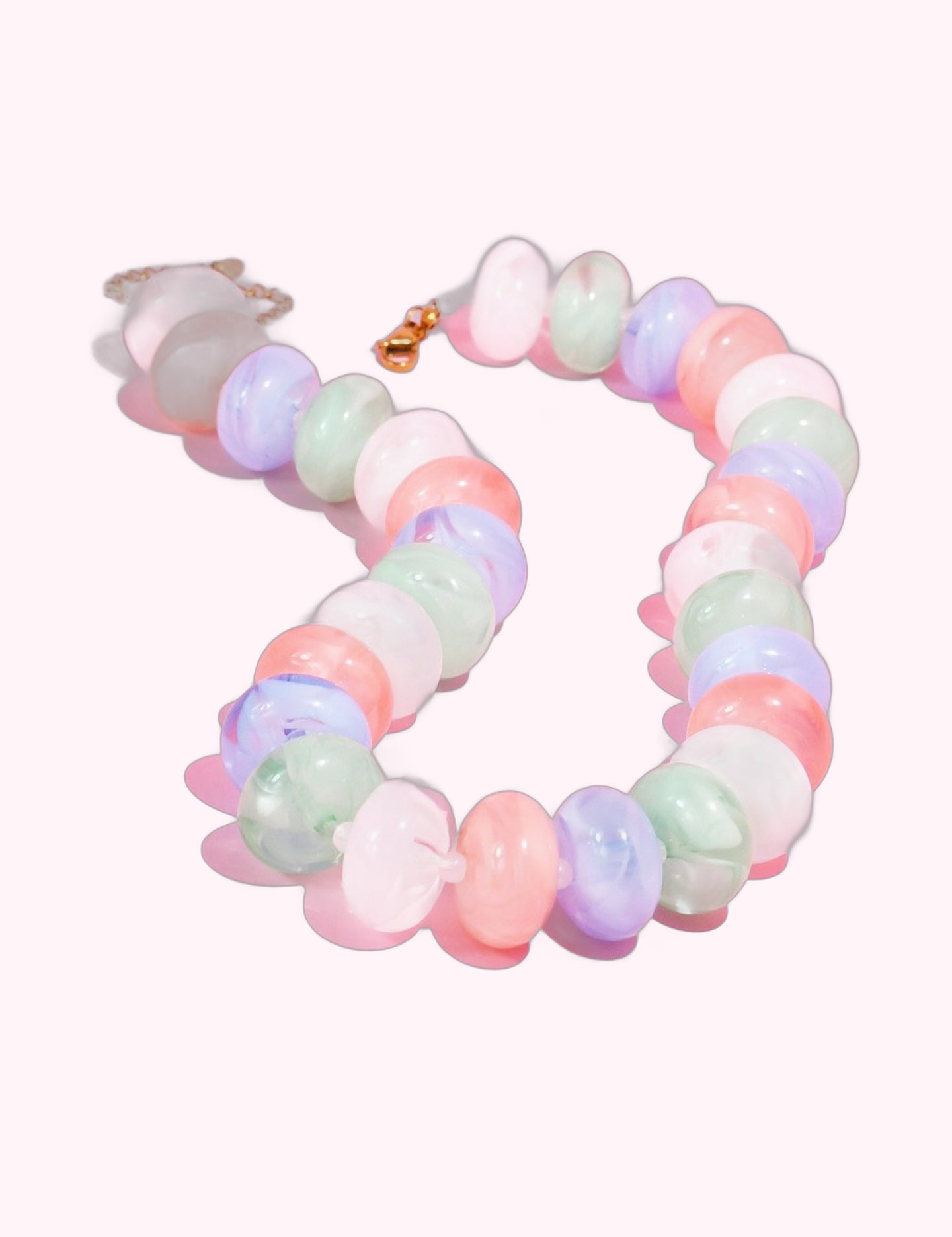 Ninety Nine Boutique super-pale pink accessory product photo: Multi Color Pastel Bead Necklace (October 2, 2026)